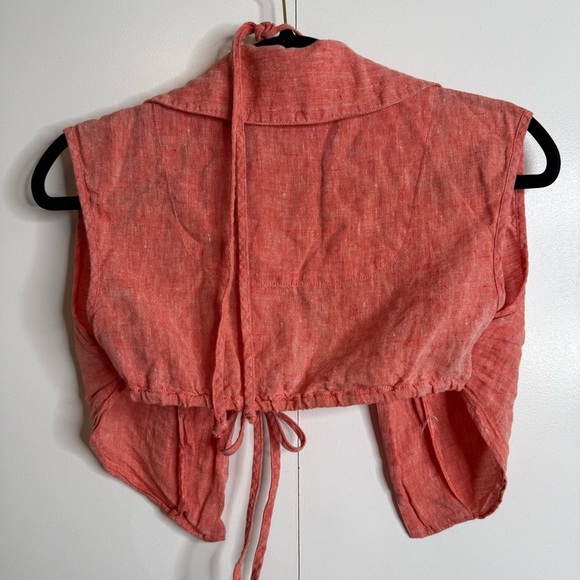 Matthew Bruch Vest with Triangle Linen Top - Red - Medium - Picture 7 of 9
